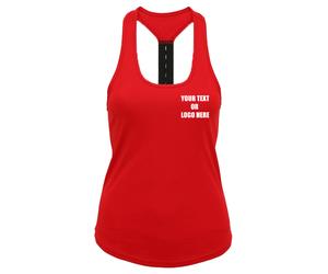 Personalised Printed Text Women's TriDri® Performance Strap Back Vest Gym Yoga