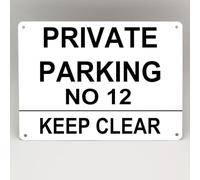 Personalised Private Parking Metal Sign Please Keep Clear No White Reserved Decoration Props Plaque 8X12 Inch