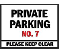 Personalised Private Parking Name Number Custom Signs Metal Wall Space Printed (Aluminium A4 (200x280mm) Approx)