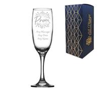 Personalised Prom Champagne Flute, Custom Engraved Glass with Any Name or Message, Prom Night Award, Gift for Her or Him, 210ml Glass, Gift Boxed