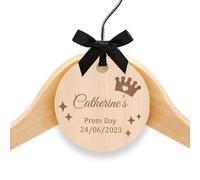 Personalised Prom Hangers Charm Beautifully Engraved Wooden Name & Date Charm for Coat Hangers Prom Dress Memento Gift