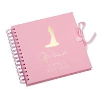 Personalised Prom Memory Book for Girls, Spiral Bound Kraft Scrapbook, Metallic Foil Finish