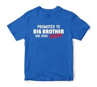 Personalised Promoted to Big Brother Again T Shirt for Boys Custom Date Baby Announcement Bro Boys Son Tee Top, 9-11 Years, Royal