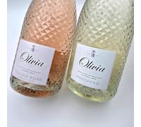 Personalised Prosecco Bottle Label Sticker - Custom Name & Message Wine Birthday, Wedding, Anniversary, Baby Shower - Waterproof UV Printed Gloss Vinyl Gift for Her - Rose & White Wine (Rose Prosecco)