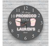 Personalised Prosecco Clock- with whoever's name you require- ideal present for friend, Mum, Sister Auntie or anyone who loves Prosescco