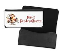 Personalised PU Faux Leather Black Glasses|Spectacles Case & Lens Cloth Gift Set For Daughter|Granddaughter|Girls|Her|Ladies|Women|Mum|Nan|Nanny|Grandma|Birthday (Baby Bird)