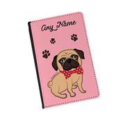 Personalised Pug Dog Pink Animal Adult Kids Passport Cover Wallet
