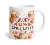 Personalised Pumpkin Spice Latte Mug Autumn Cosy Coffee Gift 11oz