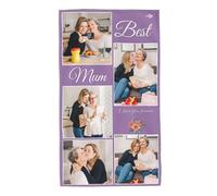 Personalised Purple Tea Towels for Mum, Custom Hand Towels with Photos, Customised Soft Microfiber Towels for Kitchen Gym Bath, Design Gifts for Mum on Birthday Christmas Mother's Day New Year
