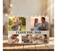 Personalised Puzzle Building Block Photo Plaque, Personalised, Custom DIY Picture Puzzle Board Keepsake with Name, Best Dad Birthday Presents for Dad Men Grandpa from Daughter Son
