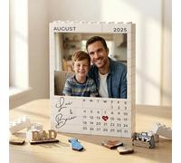 Personalised Puzzle Building Block Photo Plaque, Personalised, Custom DIY Picture Puzzle Board Keepsake with Name, Best Dad Birthday Presents for Dad Men Grandpa from Daughter Son