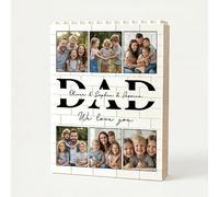 Personalised Puzzle Building Block Photo Plaque, Personalised, Custom DIY Picture Puzzle Board Keepsake with Name, Best Dad Birthday Presents for Dad Men Grandpa from Daughter Son