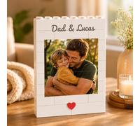Personalised Puzzle Building Block Photo Plaque, Personalised, Custom DIY Picture Puzzle Board Keepsake with Name, Best Dad Birthday Presents for Dad Men Grandpa from Daughter Son