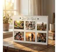 Personalised Puzzle Building Block Photo Plaque, Personalised Father’s Day Gifts, Custom DIY Picture Puzzle Board Keepsake with Name, Best Dad Birthday Presents for Dad Men Grandpa from Daughter Son
