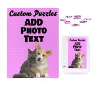 Personalised Puzzles from Own Photo Text 300, 500, 1000 Pieces Custom Jigsaw Puzzle Wood Picture Puzzle Customised Puzzles Frame Birthday, Valentine's Day, Festivals for Adult, Vertical, 500 pcs