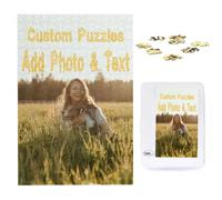 Personalised Puzzles with Photo Text 300, 500, 1000 Pieces Custom Jigsaw Puzzle Wooden Customised Picture Puzzle Birthday, Wedding, Graduation, Festivals for Children, Adult, Vertical, 1000 pcs