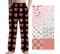 Personalised Pyjama bottoms Custom lounge wear With Photo Customized pyjamas set For Men Women Add Your Design Funny photo of the couples face pjs sets gifts