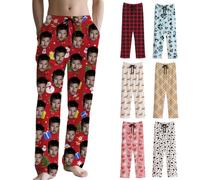 Personalised Pyjama Bottoms For Men Custom Funny pjs bottoms lounge wear Pyjamas set Bottoms Sleepwear With Photo Face Text Woman Gift