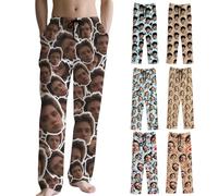 Personalised Pyjama Bottoms For Men Custom Funny pjs bottoms lounge wear Pyjamas set Bottoms Sleepwear With Photo Face Text Woman Gift
