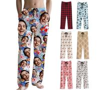 Personalised Pyjama Bottoms For Men Custom Funny pjs bottoms lounge wear Pyjamas set Bottoms Sleepwear With Photo Face Text Woman Gift