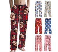Personalised Pyjama Bottoms For Men Custom Funny pjs bottoms lounge wear Pyjamas set Bottoms Sleepwear With Photo Face Text Woman Gift