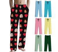 Personalised Pyjama Bottoms For Men Custom Funny pjs bottoms lounge wear Pyjamas set Bottoms Sleepwear With Photo Face Text Woman Gift
