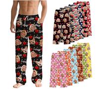 Personalised Pyjama Bottoms with Face Photo, Personalised Photo Pyjamas, Women Mens Pyjama Bottoms, Funny Pyjamas for Men, Matching PJS for Couples, for Boyfriend Girlfriend Dad Mom Friends Party