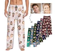 Personalised Pyjama Pants For Men Custom Pajama Bottoms Sleepwear Funny Pj Pants With Photo Picture Face (3XL)