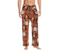 Personalised Pyjamas For Men Red Trouser 2024 Gift Custom Pajamas Pants Couple Pajama Pants Valentine's Day 3D Printed Casual Loose Lover Pants Funny PJ Pant Design Pajama Christmas (B, XXXL)