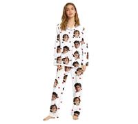 Personalised Pyjamas Set For Women,Women'S Long-Sleeved Pajamas With Personalized Face Photos,Perfect As A Birthday,Mother's Day, (Style 37)