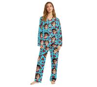 Personalised Pyjamas Set For Women,Women'S Long-Sleeved Pajamas With Personalized Face Photos,Perfect As A Birthday,Valentine'S Day, (Style 44)