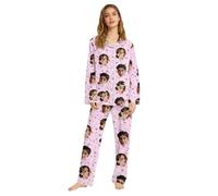 Personalised Pyjamas Set For Women,Women'S Long-Sleeved Pajamas With Personalized Face Photos,Perfect As A Birthday,Mother's Day, (Style 54)