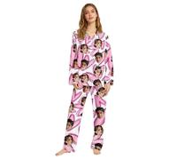 Personalised Pyjamas Set For Women,Women'S Long-Sleeved Pajamas With Personalized Face Photos,Perfect As A Birthday,Mother's Day, (Style 53)