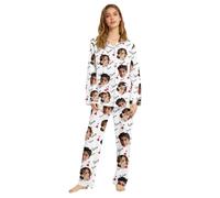 Personalised Pyjamas Set For Women,Women'S Long-Sleeved Pajamas With Personalized Face Photos,Perfect As A Birthday,Mother's Day, (Style 45)