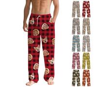 Personalised Pyjamas with 1-3 Face Photo, Personalised PJ Bottoms Men Women, Custom Mens Pyjama Bottoms, Personalised Photo Pyjamas, Personalised Gifts for Couples Families Friends (Checkered)