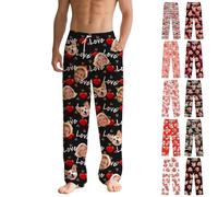 Personalised Pyjamas with Face Photos Personalised PJ Bottoms Men Women, Personalised Photo Pyjamas, Mens Pyjama Bottoms, Matching PJS for Couples, Personalised Gifts, for Boyfriend Family Friends (A)
