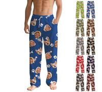 Personalised Pyjamas with Face Photos Personalised PJ Bottoms Men Women, Personalised Photo Pyjamas, Mens Pyjama Bottoms, Matching PJS for Couples, Personalised Gifts, for Boyfriend Family Friends (D)