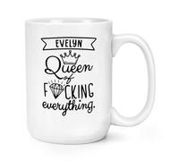 Personalised Queen of F-King Everything 15oz Large Mug Cup