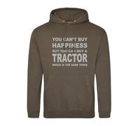 Personalised R Us Tractor Hoodie Happiness Tractor Farming Hoody, Farm Hooded Sweat, Farmer Hoodie