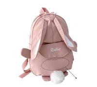 Personalised Rabbit Kids Backpack Custom Name Embroidery, Lightweight 3D Bunny Toddler Bag for Boys Girls （One Size