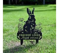 Personalised Rabbit Memorial Gift Custom Bunny Grave Marker Pet Loss Garden Sign Metal Memorial Plaque Tribute Gift for Rabbit Lovers Grave Plaques Pet Bereavement Gifts