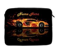 Personalised Race Car Tablet Sleeve Laptop Case Boys iPad Zip Pouch Protective Carry Travel Bag Racing Cars Birthday Gift JS03 (Large 14" - 15.6")