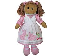 Personalised Rag Doll 1st Birthday, New Baby, Gift Rabbit/Bunny Design Dress - EASY TO CUSTOMISE