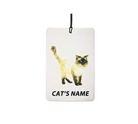 Personalised Ragdoll Cat Car Air Freshener (Custom Cute Feline/Fun Xmas Christmas Stocking Filler/Secret Santa/Unique Novelty Scented Pet Animal Gift)