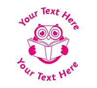 Personalised Reading Owl Literacy Library School Teachers Reward Feedback Marking Stamper Stamp 25mm Primary Teaching Services (Magenta)