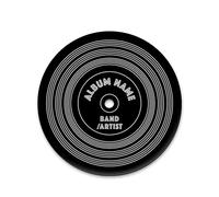Personalised Record Coaster - Acrylic Vinyl LP Drinks Mat, Any Album & Artist/Band, Custom Music Home Decor Coaster Gift Set For Music Lover