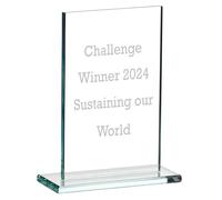 Personalised Rectangular Glass Award - Custom Engraved Plaque in Presentation Box | Employee Recognition, Sports, Graduation, Business Achievements, Teacher's Gift or Keepsake (Medium)