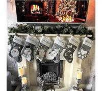 Personalised Red and White Christmas Stocking - Custom Name, Reindeer, Santa, Snowman, Penguin, Cat & Dog Designs, 45x20cm - Perfect Stocking Filler (Penguin)