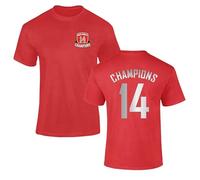 Personalised Red Army Champion Football T Shirt Custom Name & Number Trophy Winners Celebration Adults Kids Victory 2026
