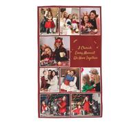 Personalised Red Tea Towel 40 x 70 cm, Custom Hand Towel With 9 Photos/Text, Soft Microfiber Face Towel for Couples Mum Dad Friends Lovers, Design Your Own